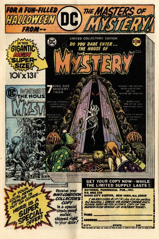 House of Mystery Limited Collector's Edition (C-23) house ad